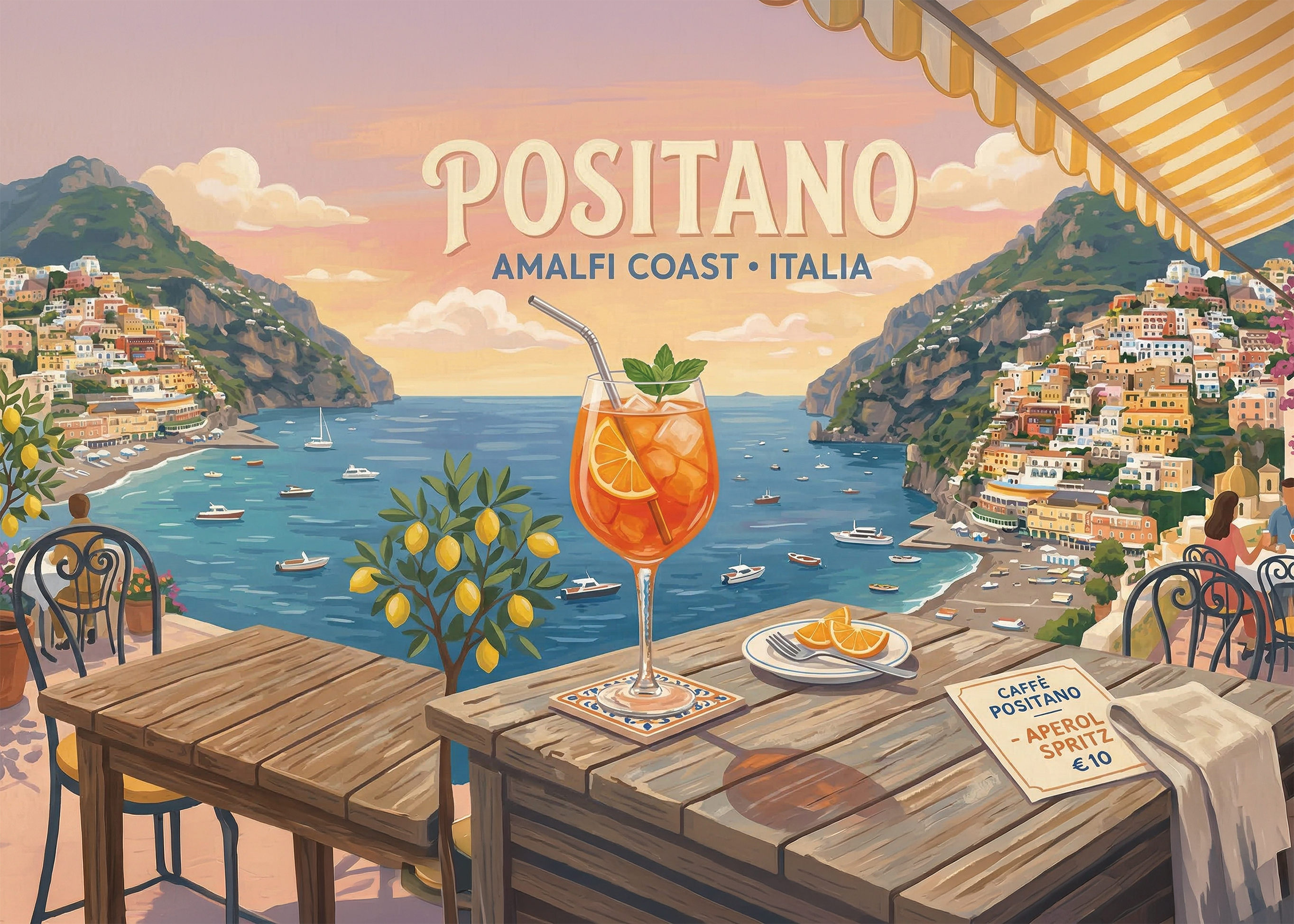 Positano with Aperol Spritz